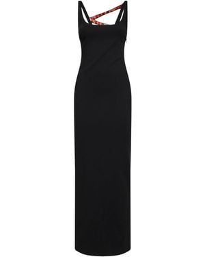 PUCCI Superstretch Cady Long Dress With Printed Tape - Black