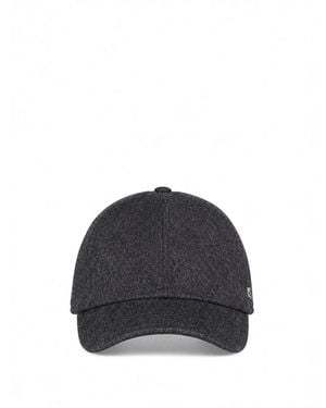 Tagliatore Anthracite Virgin Wool Denver Baseball Cap <Br - Black
