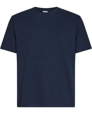 Etro Cotton Logo-Embroidered T-Shirt - Blue