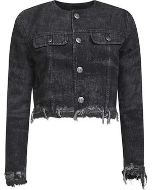 DIESEL De-Graffy-Fsh Cropped Jacket - Black