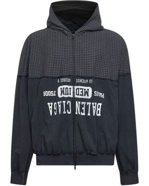 Balenciaga Patched Zip-Up Hoodie - Black