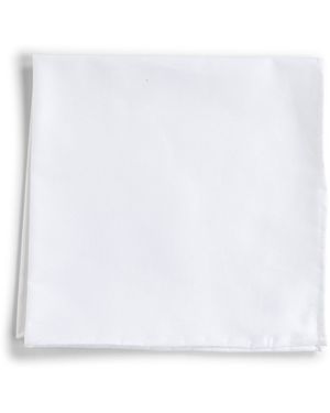 D 40 Cotton Pocket Square - White