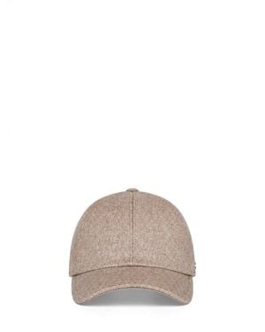 Tagliatore Taupe Virgin Wool Denver Baseball Cap - Grey