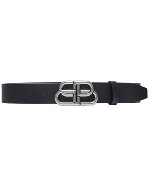 Balenciaga Wide Bb Belt - White