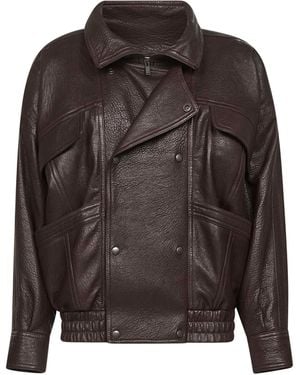 Saint Laurent Ballon Bomber Jacket - Brown
