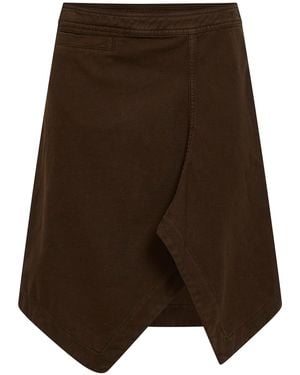 Lemaire Cocoa Denim Asymmetric Skirt - Brown