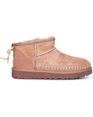 UGG Rocky Oak Classic Ultra Mini Biarritz Ankle Boots - Pink