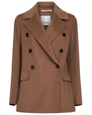 Max Mara Camel Smmrita Double-Breasted Jacket - Brown