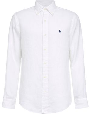 Polo Ralph Lauren Linen Custom-Fit Shirt - White