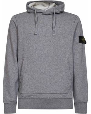 Stone Island Mélange Mélange Organic Cotton Hoodie - Grey
