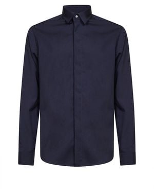 D 40 Dark Stretch Wool Blend Shirt - Blue