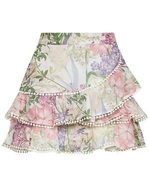 Charo Ruiz Mini Skirt Fera Cotton-Blend - White