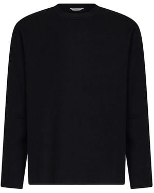 Hevò Compact Viscose-Blend Knit Fiumara Jumper - Black