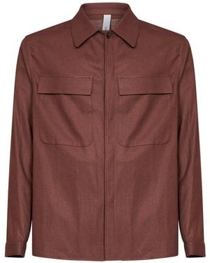 Hevò Overshirt Specchiolla Linen Blend - Brown