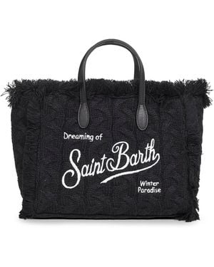 Mc2 Saint Barth Colette Wool Braid Handbag - Black