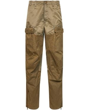 DIESEL Khaki Stretch Cotton And Nylon P-Parker Cargo Trousers - Natural