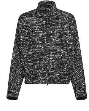 DARKPARK And Lee Wool Boucle Bomber Jacket - Gray