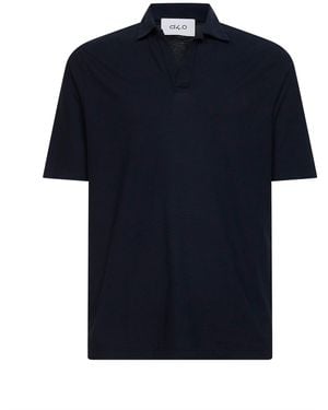 D 40 Cotton Jersey Buttonless Polo Shirt - Blue