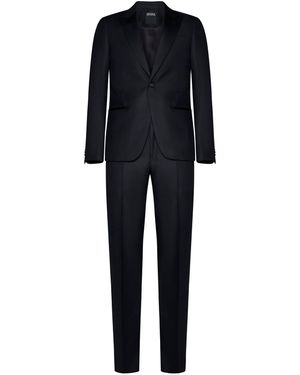 ZEGNA Wool Single-Breasted Blazer - Black