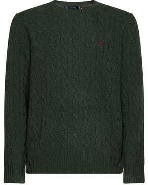 Polo Ralph Lauren Cable Knit Polo Sweater - Green