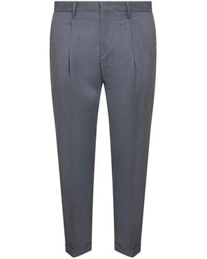 D 40 Wool Blend Flannel Tiberio Pants - Blue