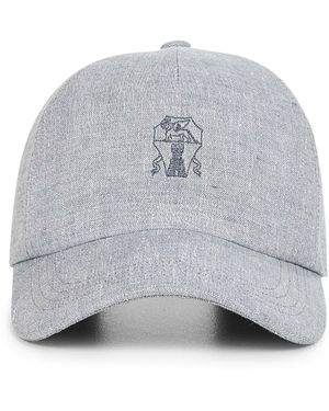ハット BRUNELLO CUCINELLI Sparkling linen canvas baseball cap with Brunello Cucinelli Linen Sparkling Canvas Baseball Hat