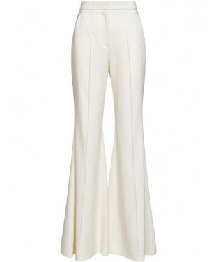 Costarellos Ecru Stretch Wool Daline Flared Trousers - White