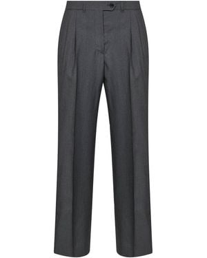 Prada Slate Light Mohair Straight-Leg Pants - Gray