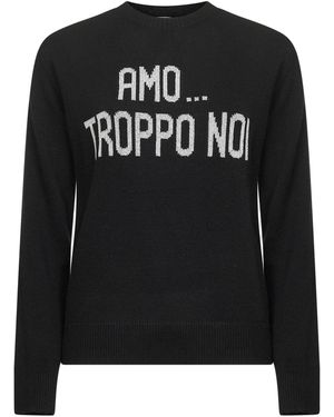 MC2 Saint Barth Jacquard Wool Blend New Queen Jumper - Black