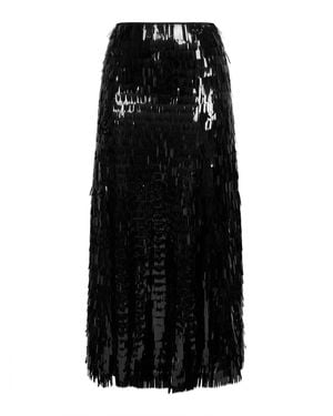 Self-Portrait Sequin Midi Skirt - Black