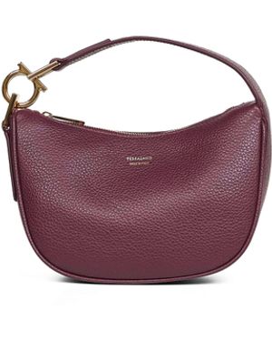 Ferragamo Plum North-South Mini Hobo Top Handle Bag - Purple