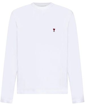 Ami Paris Cotton Ami De Cœur Long-Sleeved T-Shirt - White