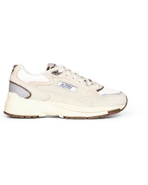 Autry Mesh And Suede And Calf Hair Hyperway Sneakers - White