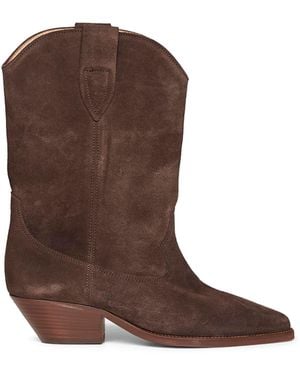 Isabel Marant Chocolate Suede Duerto Western Boots - Brown