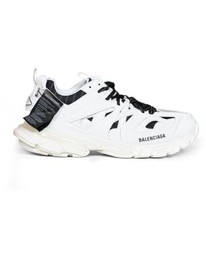 Balenciaga And Polyurethane And Cotton Track Shirt Sneakers - White