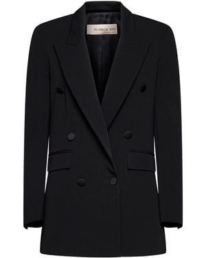 Blanca Vita Cady Glicy Double-Breasted Blazer - Black