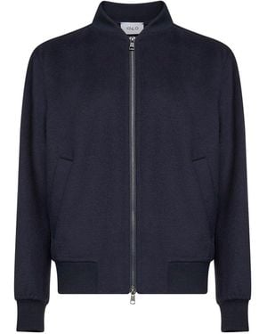 D 40 Double Wool Bomber Jacket - Blue