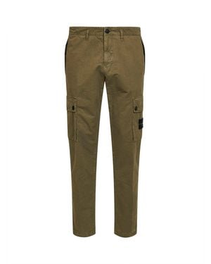 Stone Island Military Brushed Organic Cotton Canvas Cargo Pants - Green