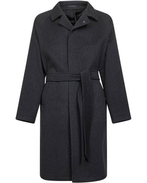 Tagliatore Wool And Cashmere Salomons Wrap Coat - Black