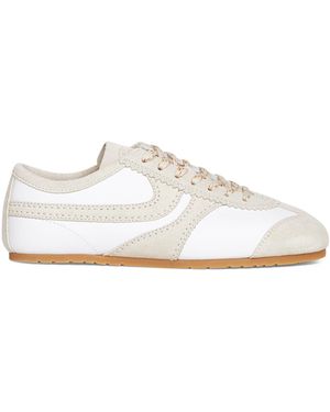 Dries Van Noten Nappa Leather Trainers With Suede Details - White