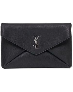 Saint Laurent Ysl Large Pouch - Black
