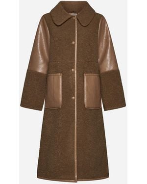 Baum und Pferdgarten Dea Faux Leather And Shearling Coat - Brown