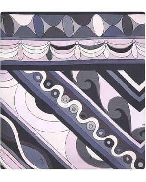 PUCCI Printed Silk Twill Triangle Scarf - Blue