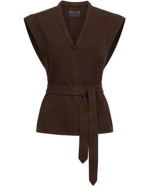 Lemaire Cocoa Cotton Broken Twill Belted Chasuble - Brown