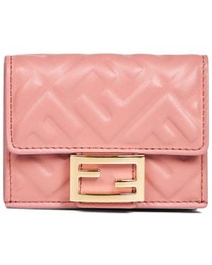 Fendi Micro Trifold Baguette Wallet - Pink