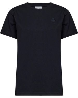 Isabel Marant Cotton Jersey Aby Logo T-Shirt - Black