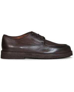 Marsèll Dark Nubuck Leather Moccar Derby Shoes - Brown