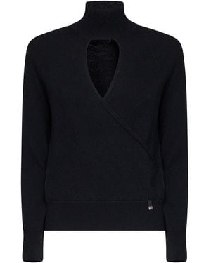 Herno Resort Carded Wool Resort Jumper With Cut-Out - Black