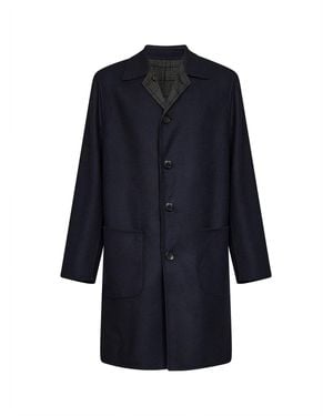 Etro Wool Blend Reversible Coat - Blue