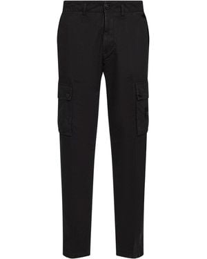 Stone Island Brushed Organic Cotton Canvas Cargo Pants - Black